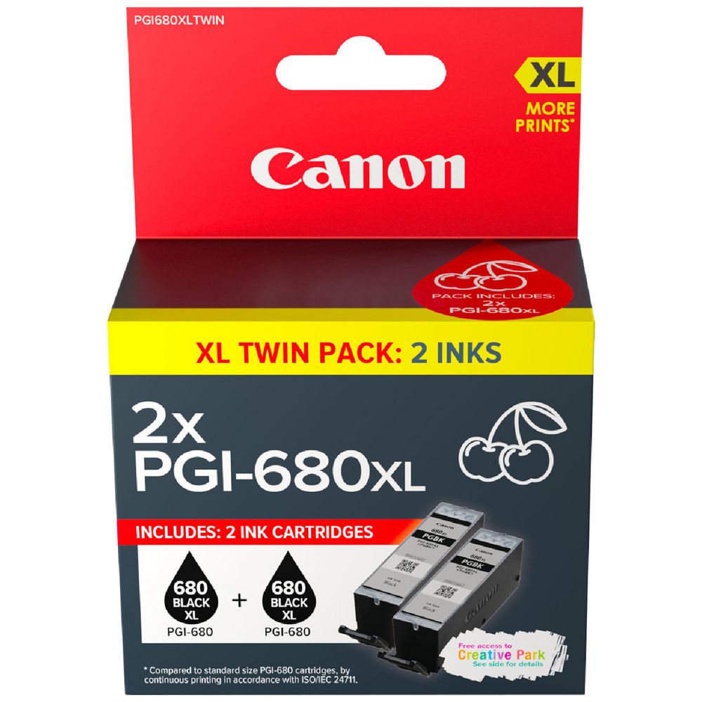 Canon PGI680XL Black Ink Cartridge Twin Pack