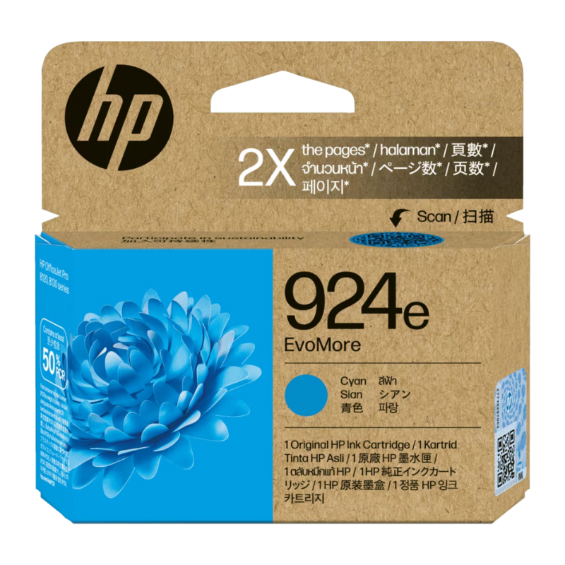 HP #924e Cyan Ink Cartridge 4K0V7NA