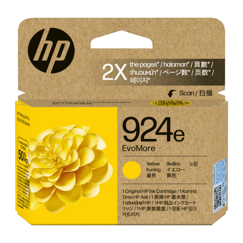 HP #924e Yellow Ink Cartridge 4K0V9NA