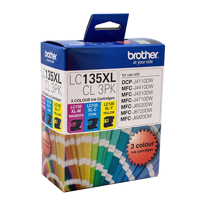 Brother LC135XL CMY Colour Pack Ink Cartridge