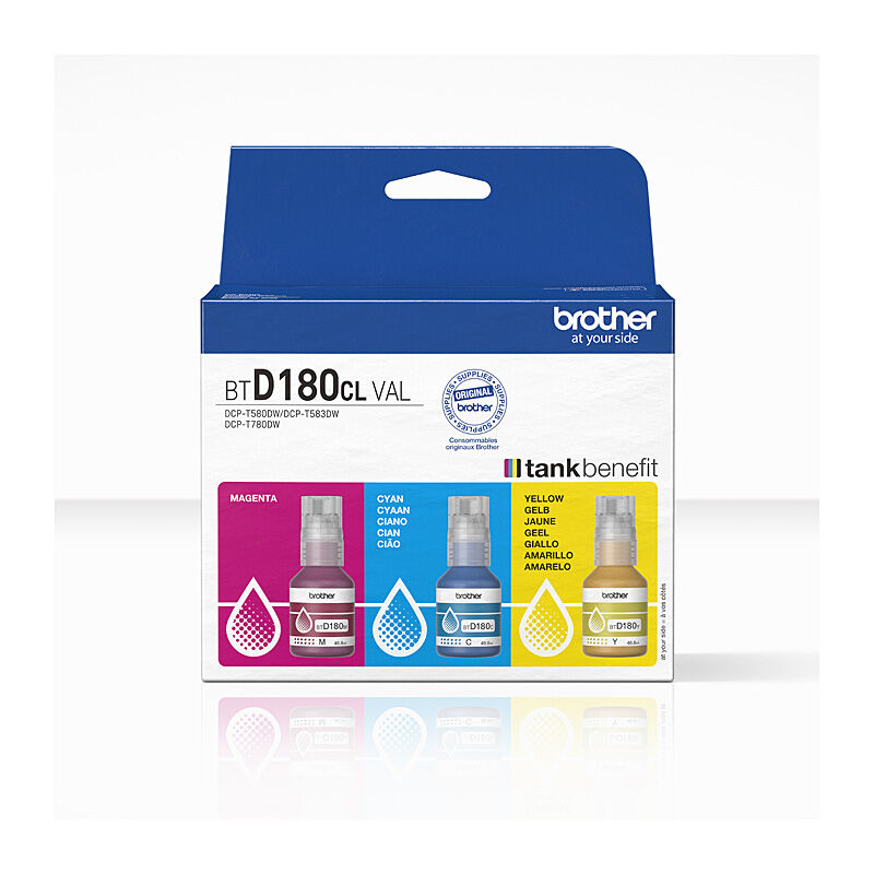 Brother BTD180CL VAL CMY Ink Bottle Value Pack