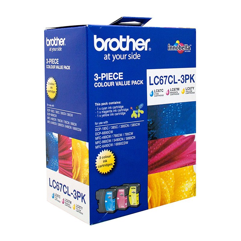 Brother LC67 CMY Colour Pack Ink Cartridge