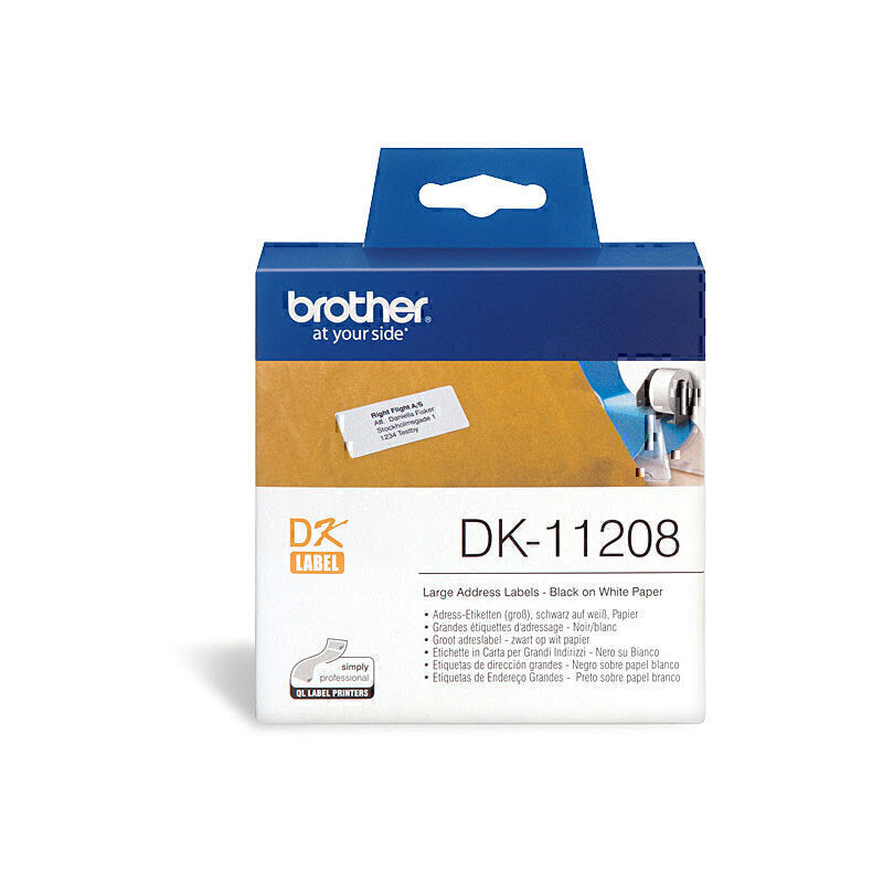 Brother DK-11208 White Labels 38mm x 90mm 