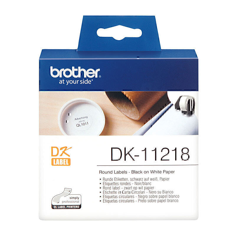 Brother DK-11218 White Labels Round 24mm Diameter