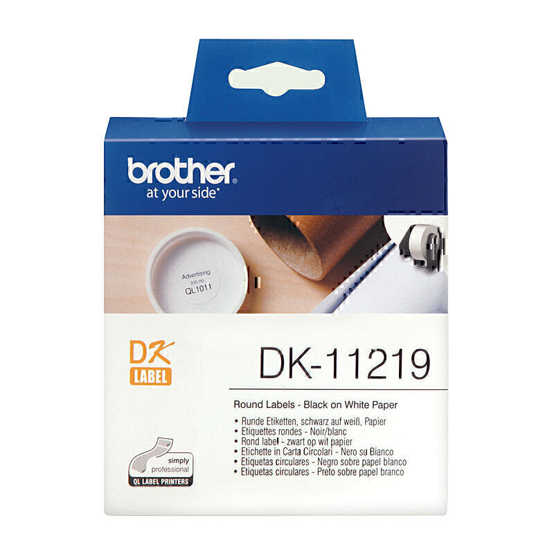 Brother DK-11219 White Labels Round 12mm Diameter