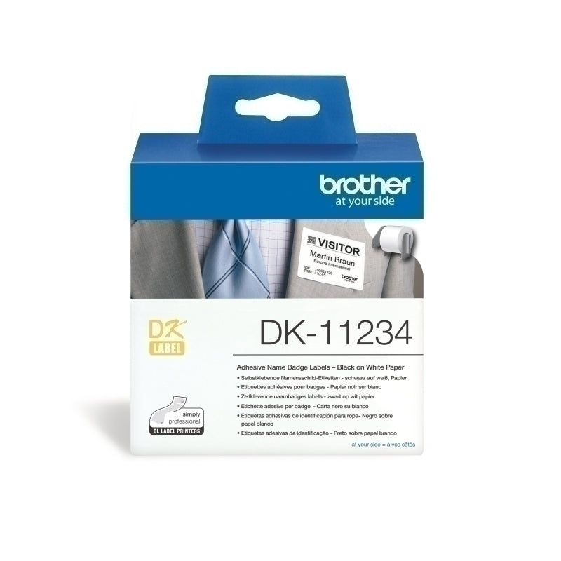 Brother DK-11234 Name Badge Labels 60mm x 86mm