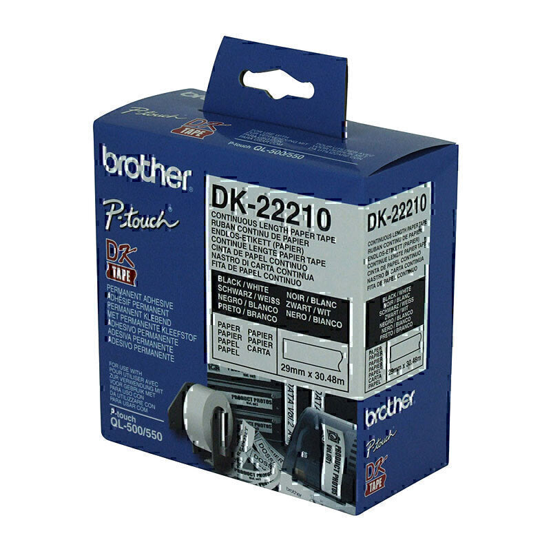 Brother DK-22210 White Continuous Label Roll 29mm x 30.48m