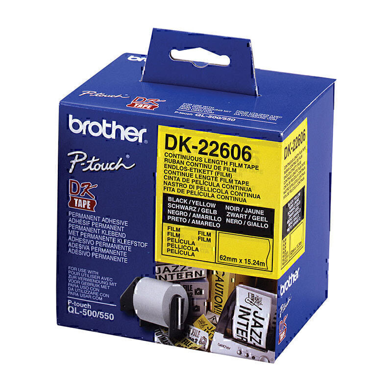 Brother DK-22606 Yellow Continuous Label Roll 62mm x 15.24m