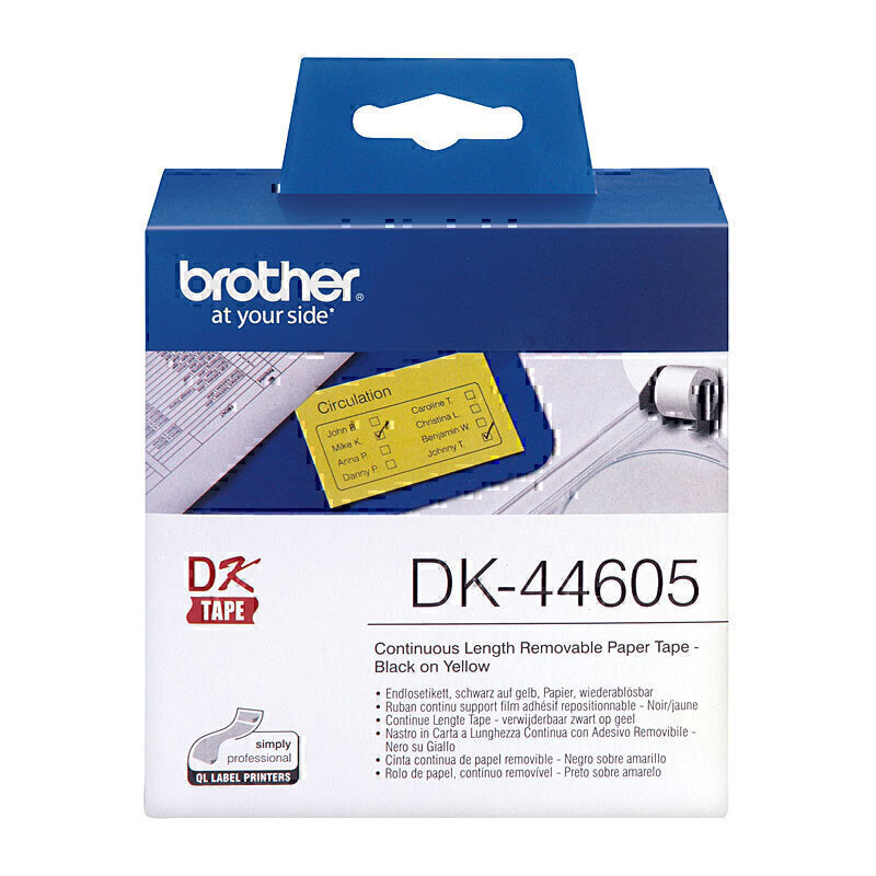 Brother DK-44605 Yellow Continuous Label Roll 62mm x 30.48m