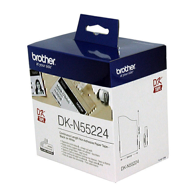 Brother DK-N55224 White Continuous Non-Adesive Paper Roll 54mm x 30.48m