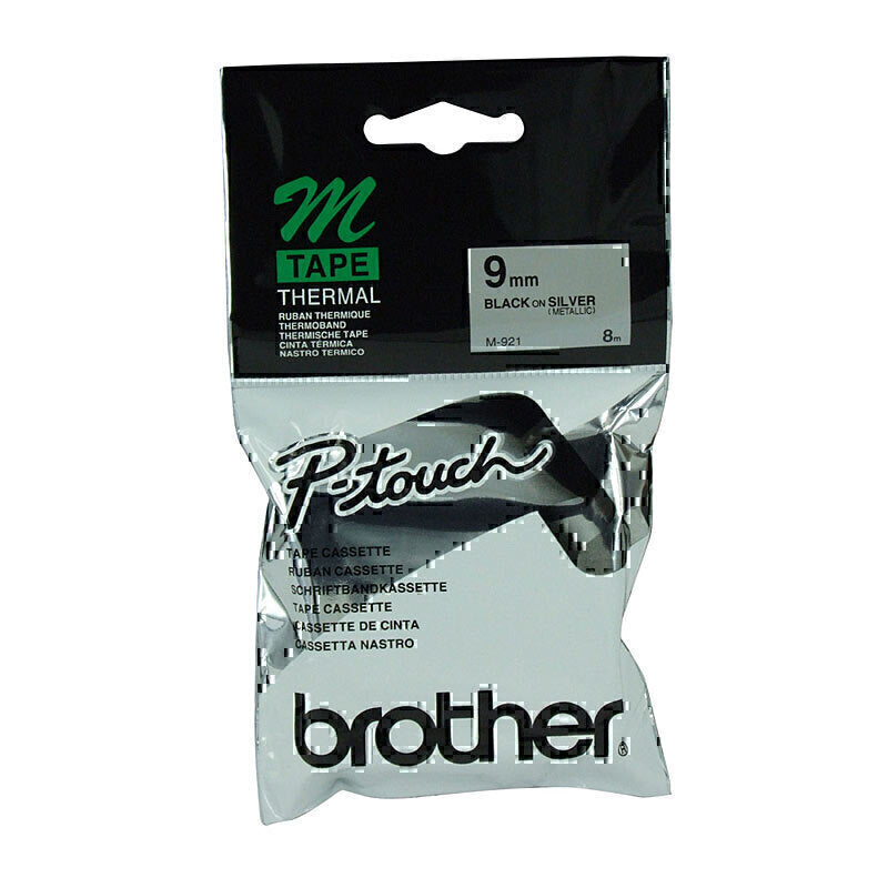 Brother M921 P-touch Silver Labelling Tape 9mm x 8m