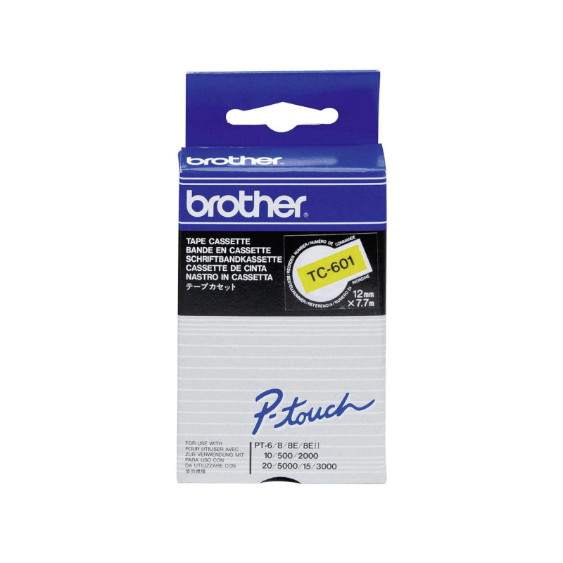 Brother TC-601 P-touch Labelling Tape 12mm x 8m