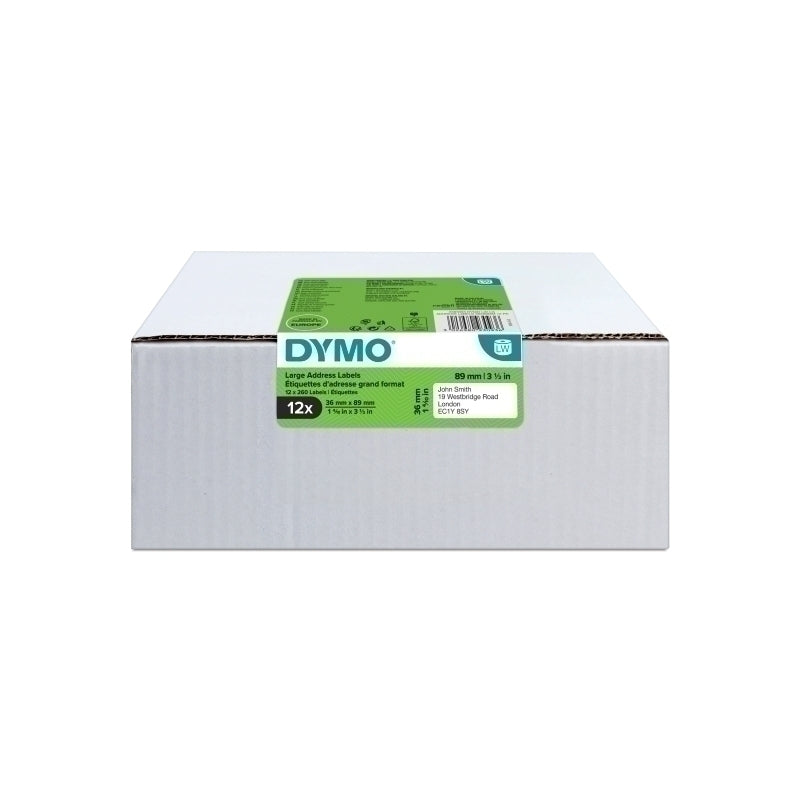 Dymo LabelWriter Large Address Labels 36mm x 89mm Box 12