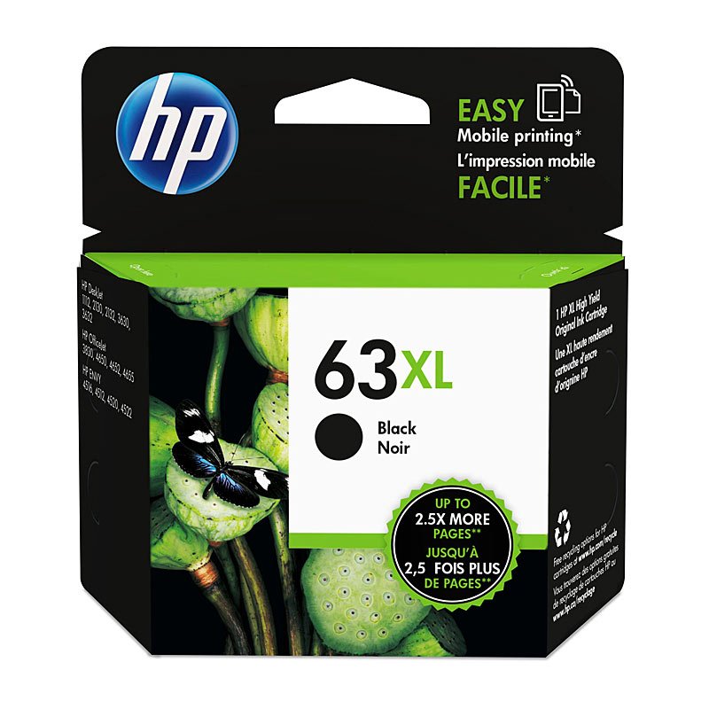 HP #63XL Black Ink Cartridge F6U64AA