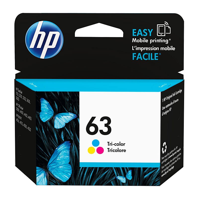 HP #63 Tri Colour Ink Cartridge F6U61AA