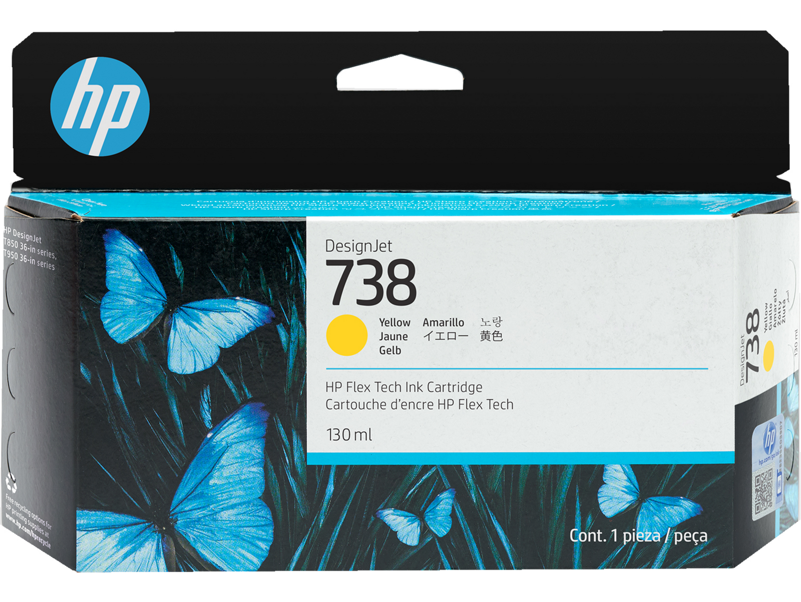 HP 738 Yellow Ink Cartridge