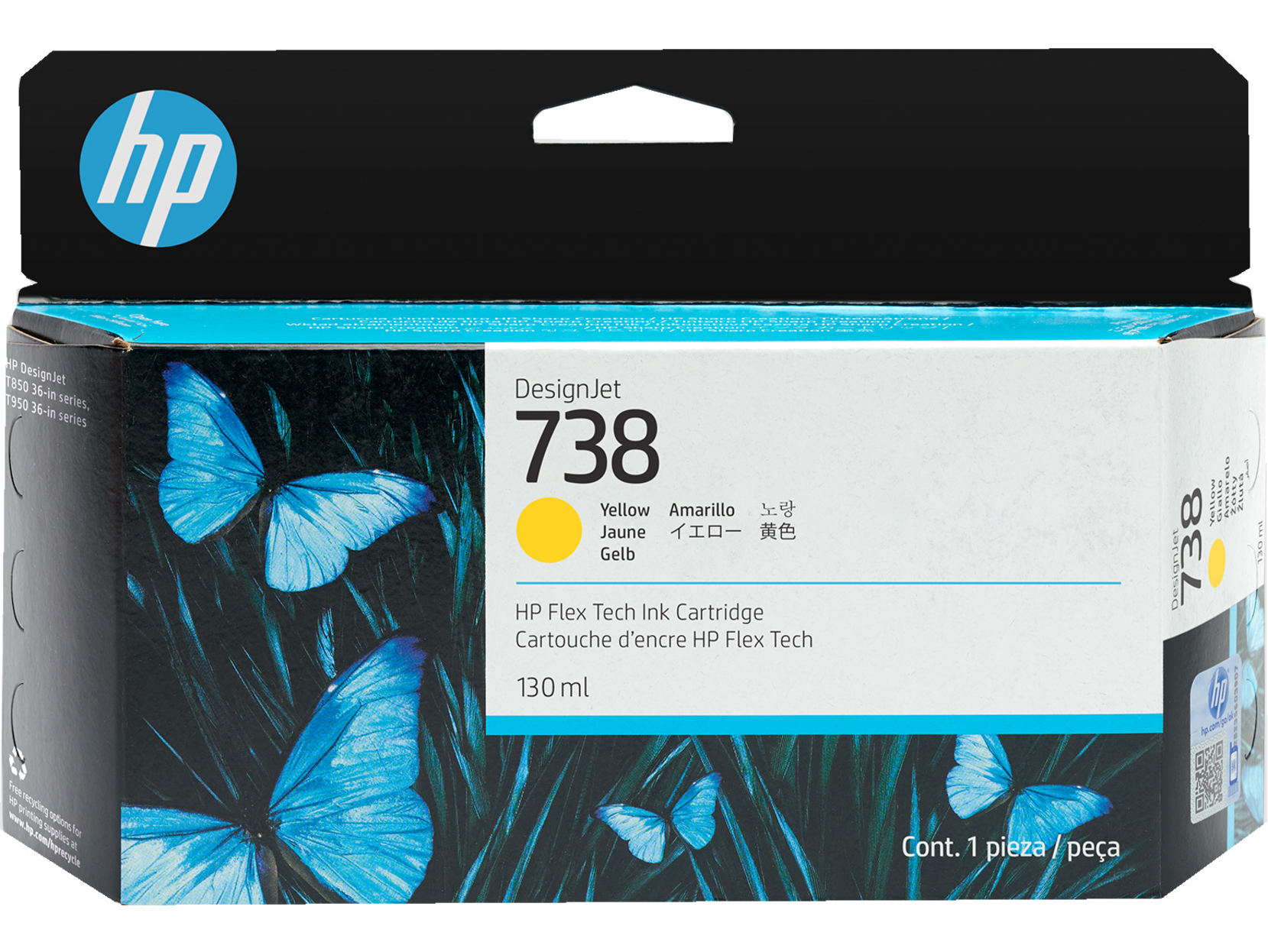 HP 738 Yellow Ink Cartridge