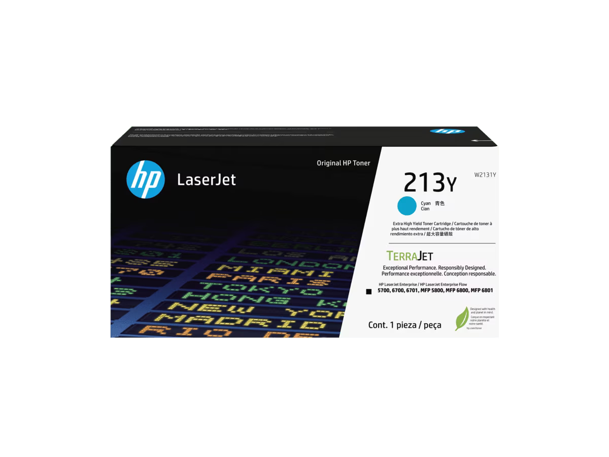 HP #213Y Cyan Toner Cartridge W2131Y